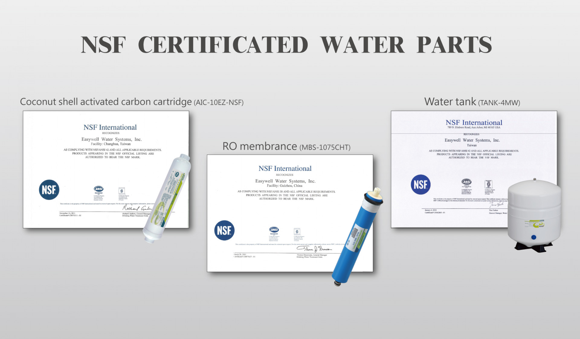 RO SYSTEM NSF CERTIFICATED WATER PARTS