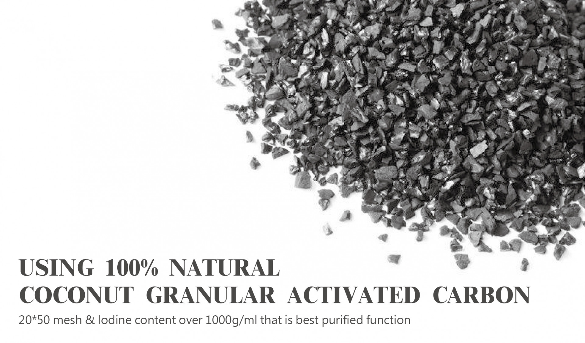 FILTER USING 100% NATURAL COCONUT GRANUL ACTIVATED CARBON