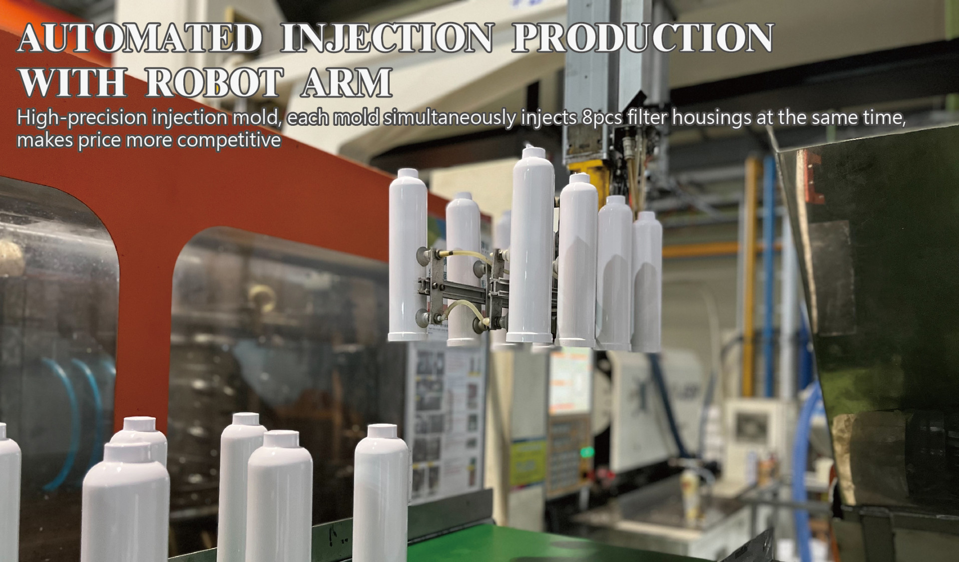 FILTER AUTOMATED INJECTION PRODUCTION WITH ROBOT ARM